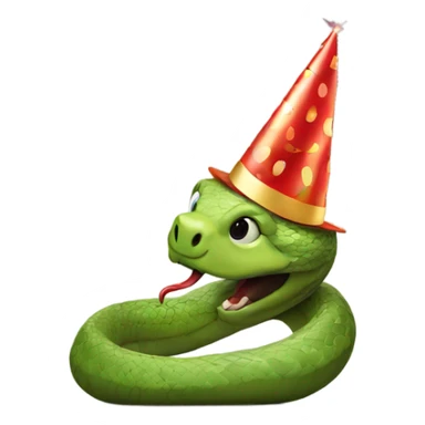 snake with party hat sticker