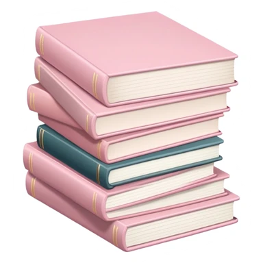 Stack of pale pink books sticker