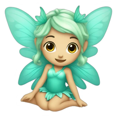 Cute turquoise fairy sticker