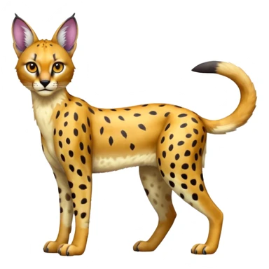 Colorful shiny Caracal-Cheetah-Serval-Trico-Sergal-Vernid-fusion-hybrid-animal-creature, dull body sticker