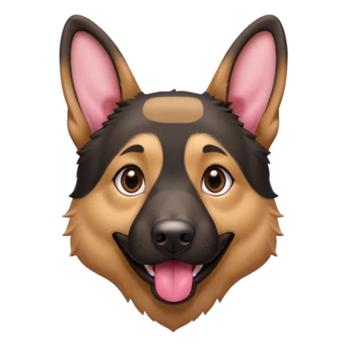 cartoon style dark German Shepherd dog with longer tongue hanging out  sticker