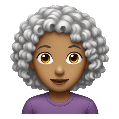FEMALE CURLY HAIR SMALL EARS sticker