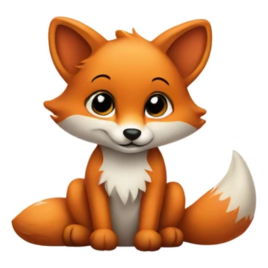 Baby fox with a blank sign sticker