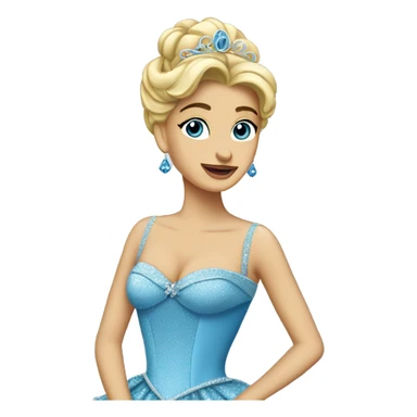 Cenicienta con vestido azul  sticker