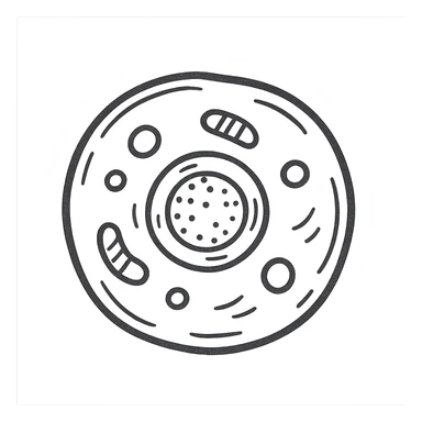 a human cell, hand-drawn sketch style sticker