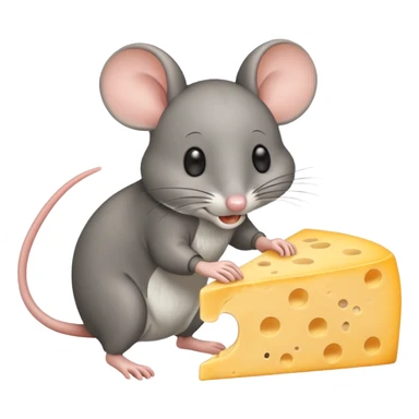 Mouse picking up cheese sticker