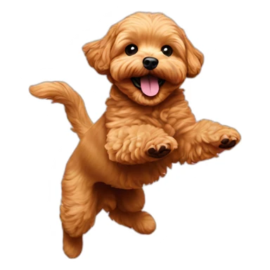 golden maltipoo jumping sticker