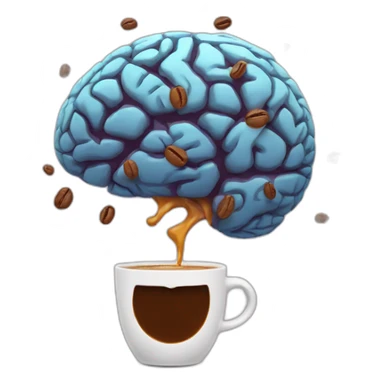 brain explode emoji with coffee sticker