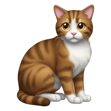 furry cat, brown tail, full body sticker