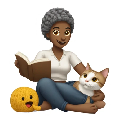 Gata segurando um novelo de linha de crochê  sticker