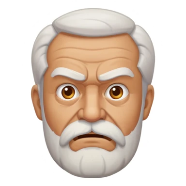 old angry man with facial hair sticker
