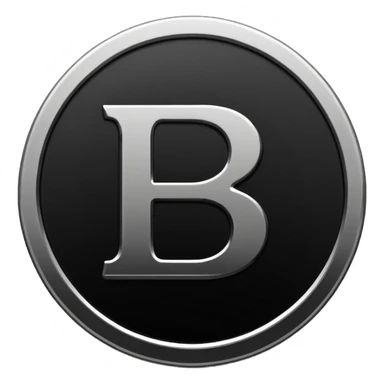 Emoji icon of a metal coin with engraved letter 8, minimalist style, isolated, only black color sticker