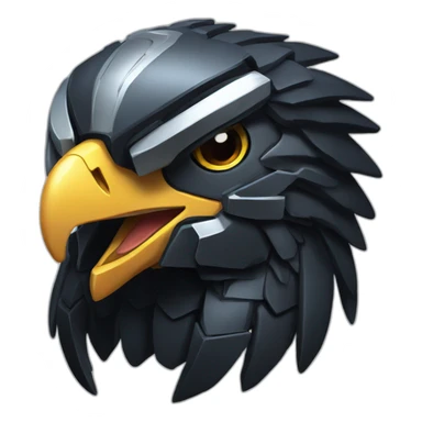 black mecha head eagle sticker