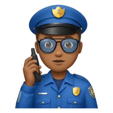 school security, blue cloth, sun glasses, holding walkie-talkie sticker