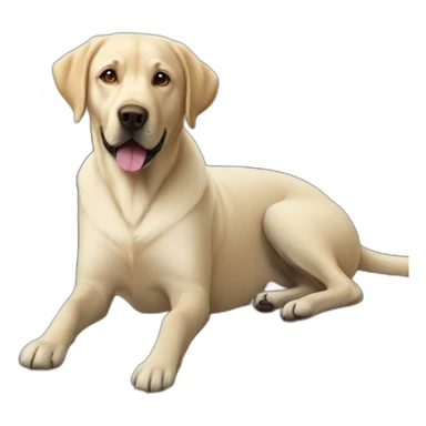 Labrador with first mouthe sticker