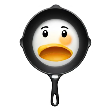 egg holding a frying pan sticker