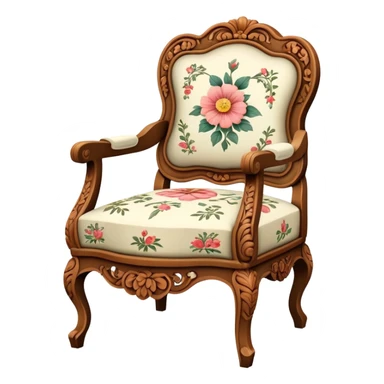 Vintage chair with flower design sticker