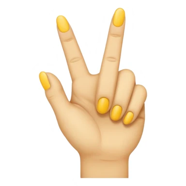 A minimal, emoji-style hand icon similar to the classic middle finger emoji, but with the ring finger raised instead of the middle finger. Flat design, smooth rounded shapes, soft yellow emoji skin tone, simple shading, centered on a transparent background, modern and clean iOS-style emo sticker