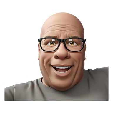 smiling boy in black glasses sticker