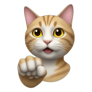 the cat points his finger at me sticker