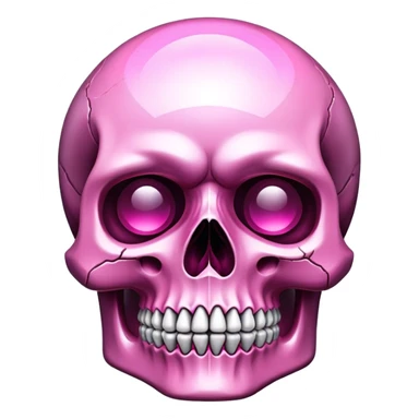 gemstone skull crystal gold pink sticker