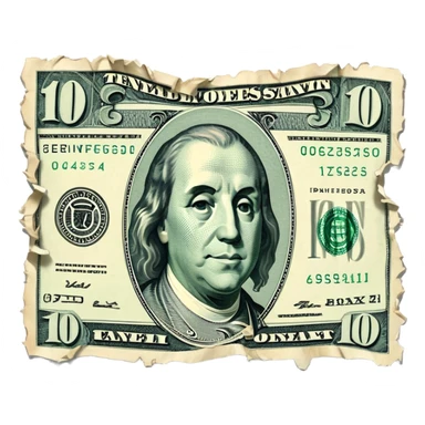 Ripped money bill sticker