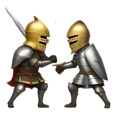 Two knights fighting sticker