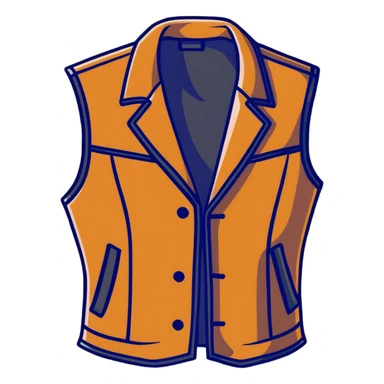 Brown leather vest sticker