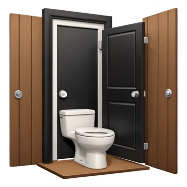 toilet front of a short door  sticker