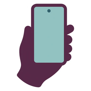Smartphone in hand, color 4D0013 sticker
