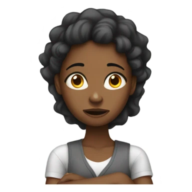 Black girl stressed about school  sticker