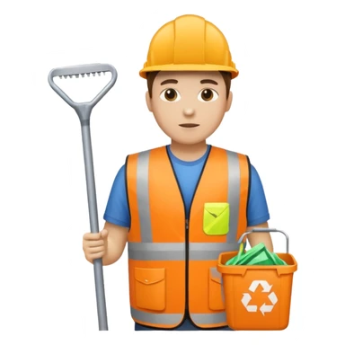 Waste Management, safety vest, trash picker sticker