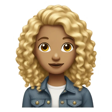 Teen girl with blonde curly hair  sticker