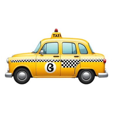 yellow taxi cab with checker pattern on the side sticker