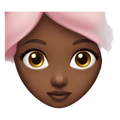 deep brown doll eyes, long straight brown hair, feminine, pink, girl, angelic sticker