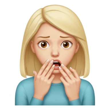 woman bitting nails anxious and sweating sticker