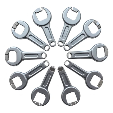 multiple spanners linking into a circle sticker