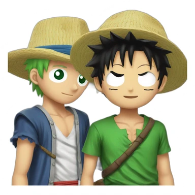 Luffy and Zoro sticker