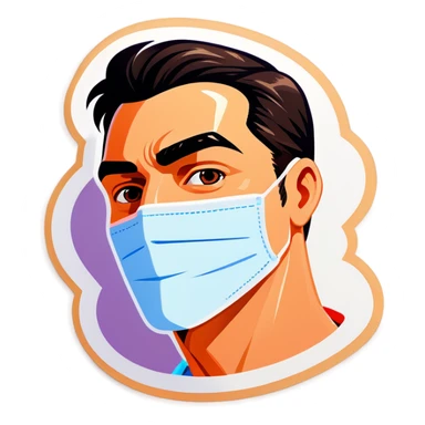 Man doing skincare sticker