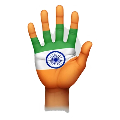 Hand with indian flag only 5 finger  sticker