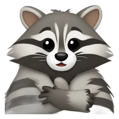 raccoon hug sticker