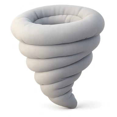 plush cushion tornado, stylized and cute sticker