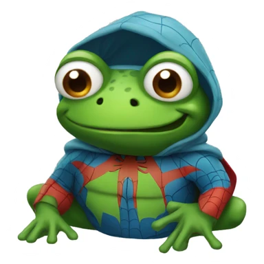 A frog in a spider-man costume sticker