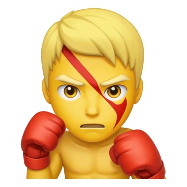 fight, yellow skin sticker