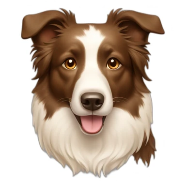 border collie dog light brown cream sticker
