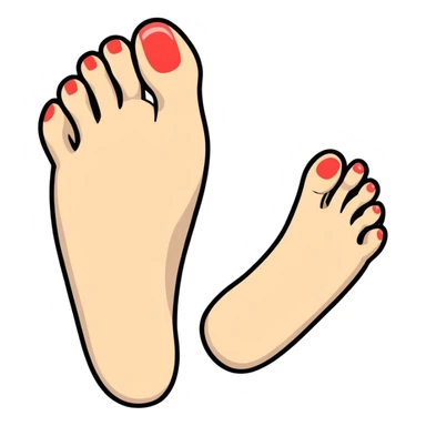 foot with long flexible toes spread wide apart like fingers sticker