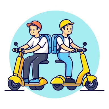 2 men on mobility scooters with water pistols sticker