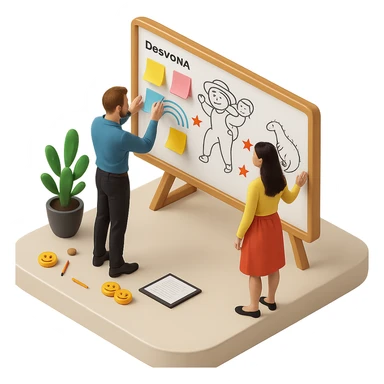 Add colorful sticky notes to the whiteboard in skeuomorphism style with a transparent background. The style should reflect skeuomorphism icon style with realistic shading and depth, maintaining the transparent background as requested. sticker