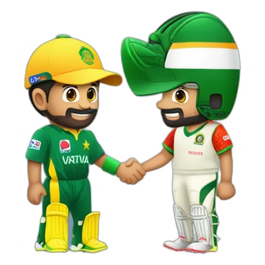 babar azam and virat kohli shaking hands sticker