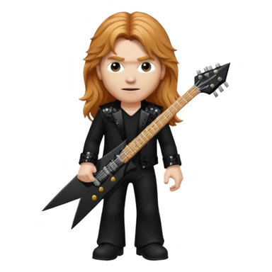 Dave Mustaine with long reddish blonde hair, black sequin outfit  sticker